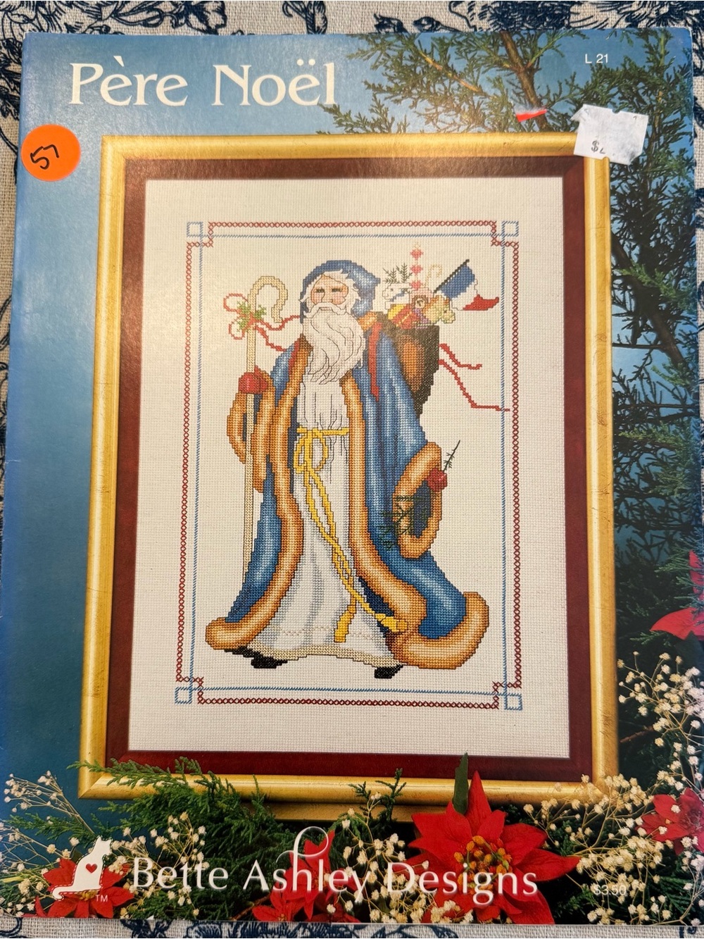 PERE NOEL BY BETTE ASHLEY DESIGNS LEAFLET #L21 Santa Father Noel Cross Stitch